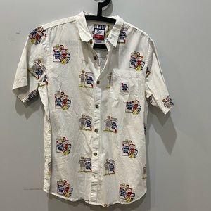 Pabst Blue Ribbon PBR button down ss shirt medium, by O’Neill
